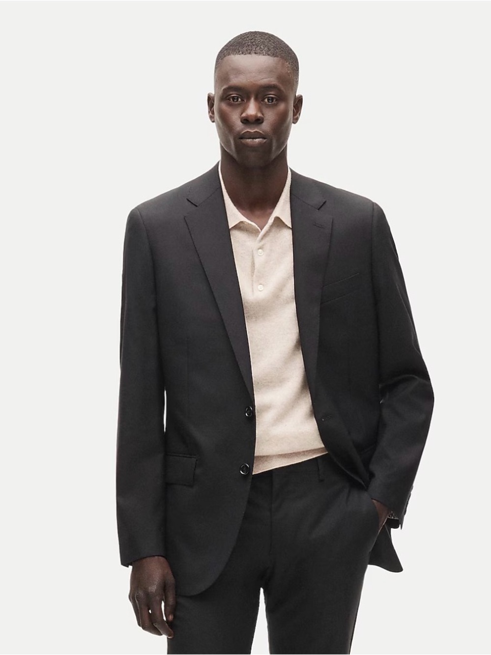 J. Crew Ludlow Slim Fit Suit Jacket in Italian Wool, Black, Size 38R